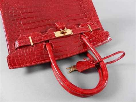 Hermes red crocodile kelly bag